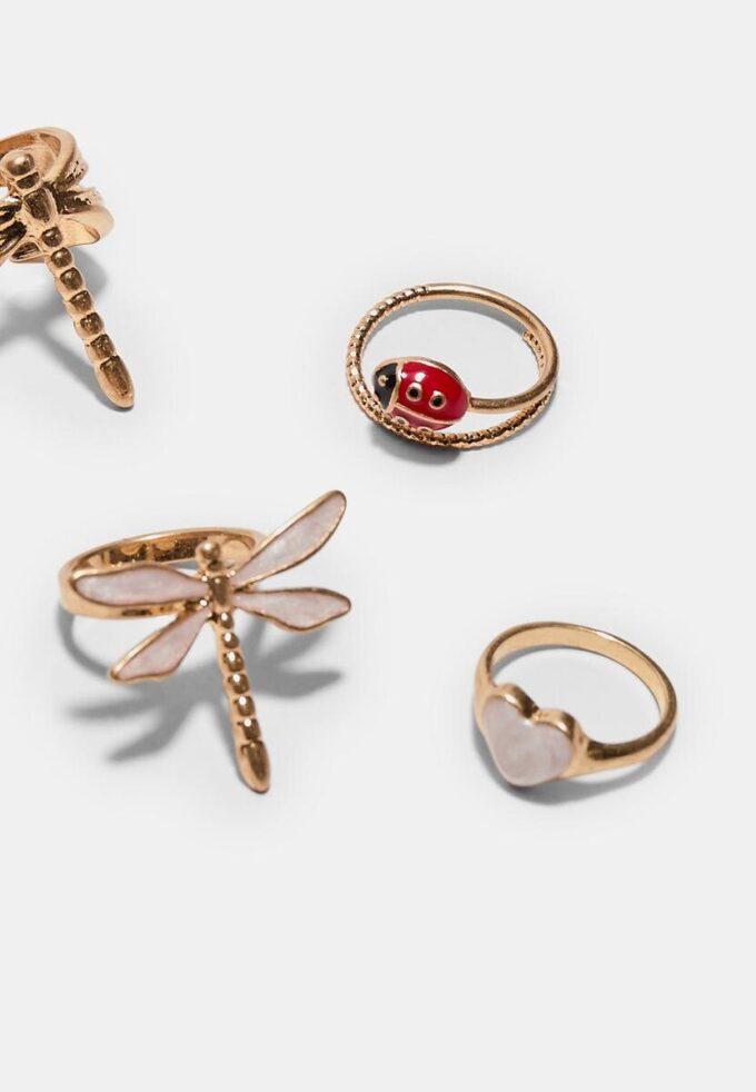 Set of 4 Dragonfly Rings