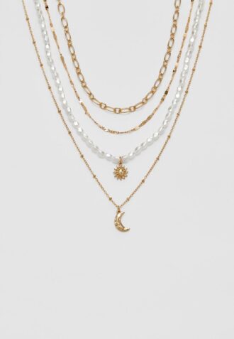 Set of 4 Moon and Sun Necklaces