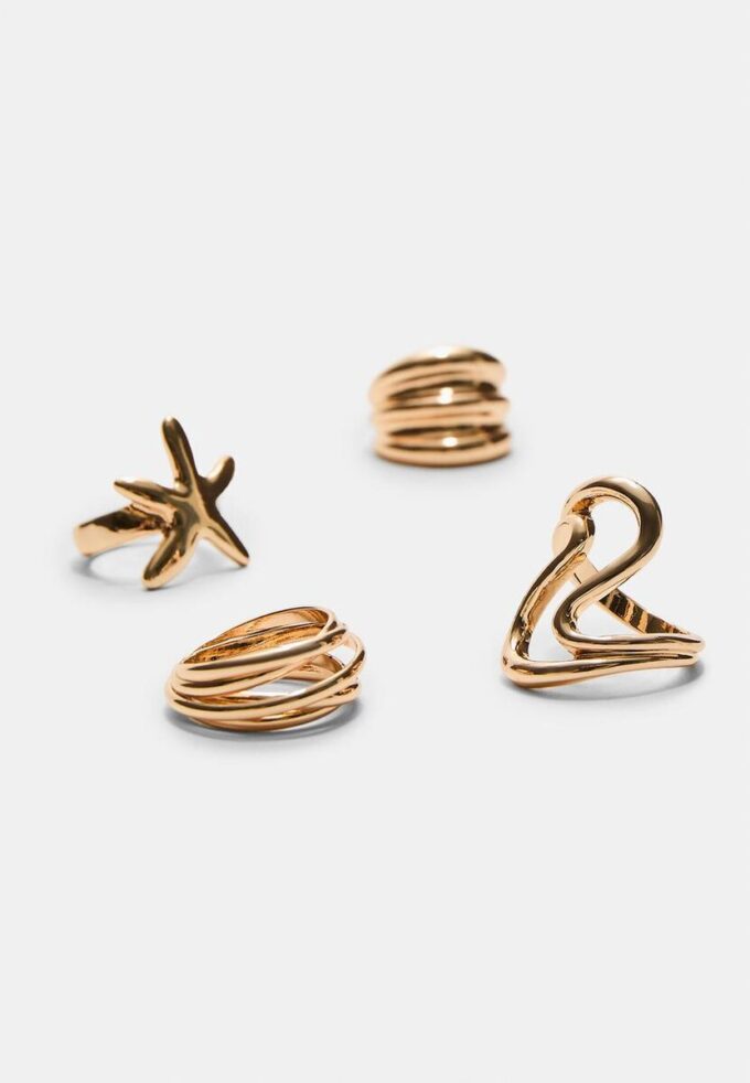 Set of 4 Star Rings
