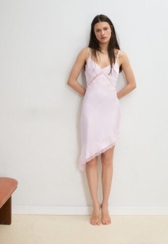 Short Asymmetric Satin Dress