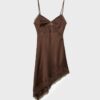 Short Asymmetric Satin Dress
