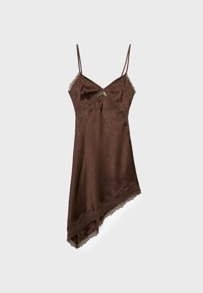 Short Asymmetric Satin Dress