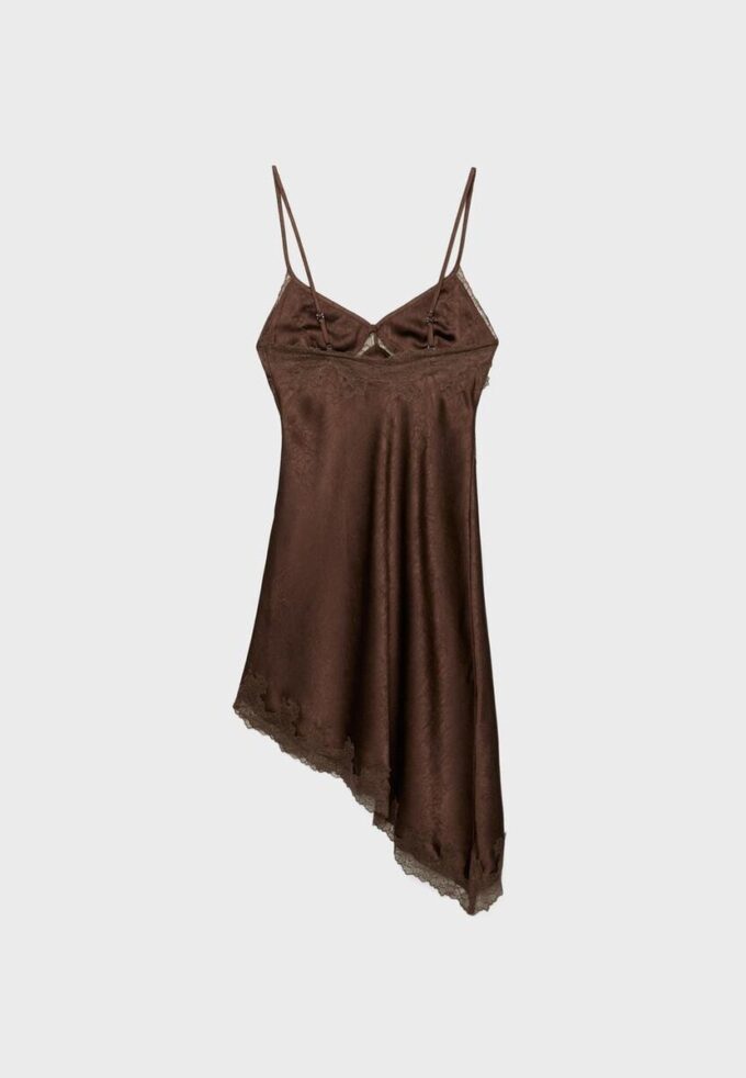 Short Asymmetric Satin Dress