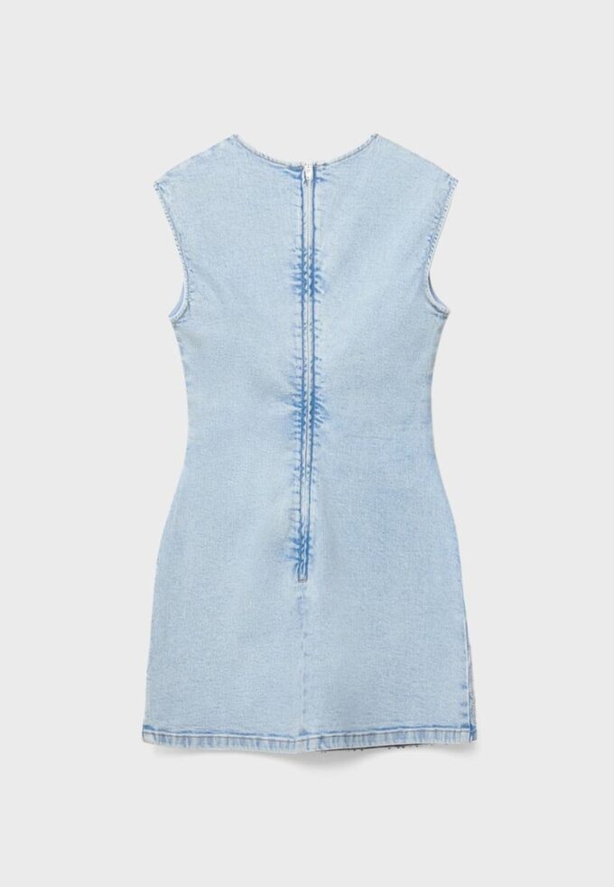 Short Denim Rhinestone Dress
