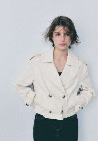 Short Double-Breasted Trench Coat Short Double-Breasted Trench Coat