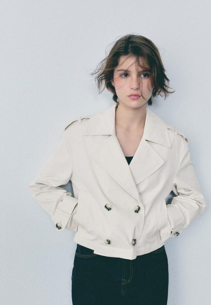 Short Double-Breasted Trench Coat Short Double-Breasted Trench Coat