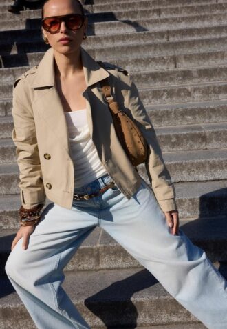 Short Double-Breasted Trench Coat Short Double-Breasted Trench Coat