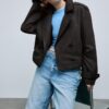 Short Double-Breasted Trench Coat