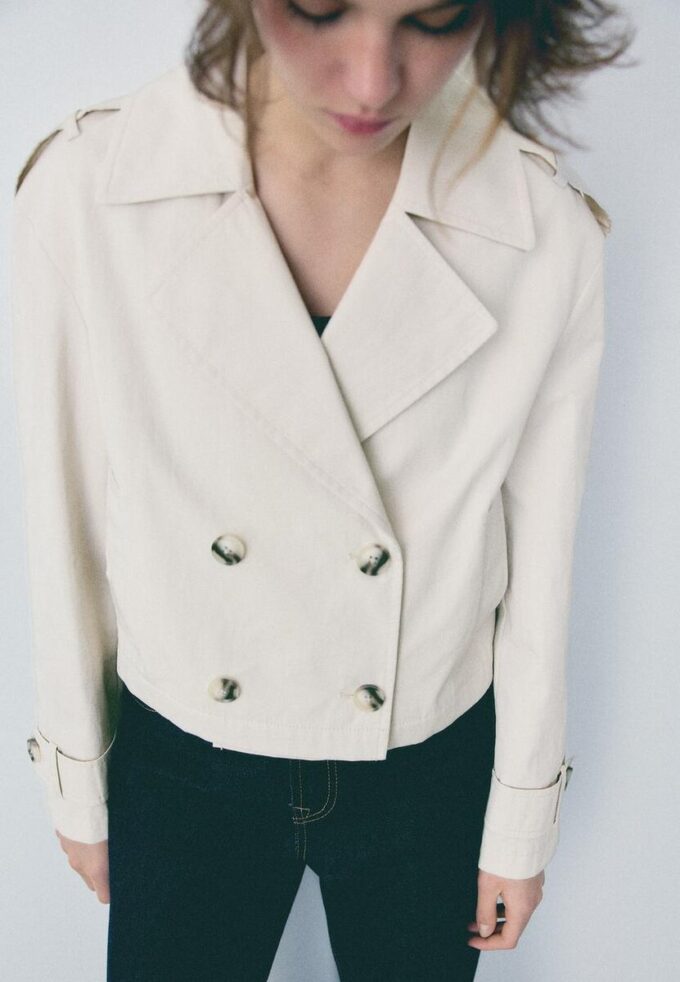 Short Double-Breasted Trench Coat Short Double-Breasted Trench Coat