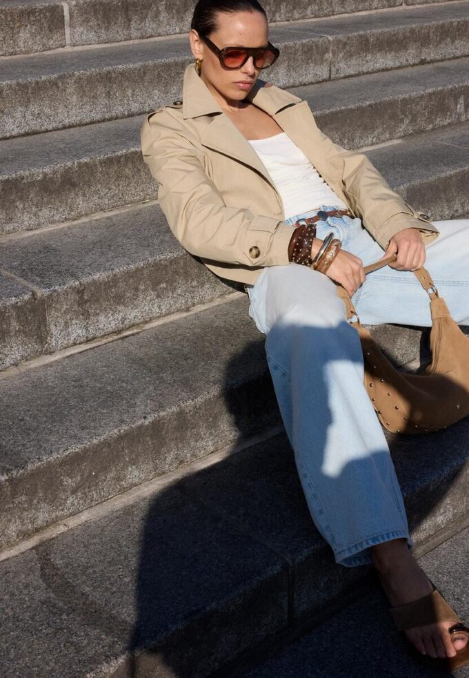 Short Double-Breasted Trench Coat Short Double-Breasted Trench Coat