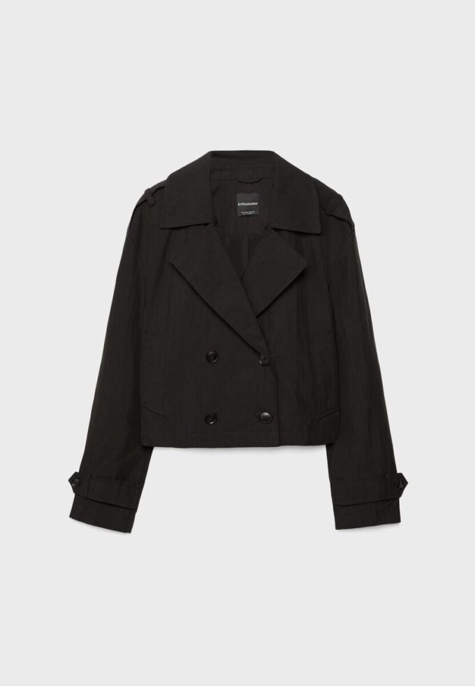 Short Double-Breasted Trench Coat