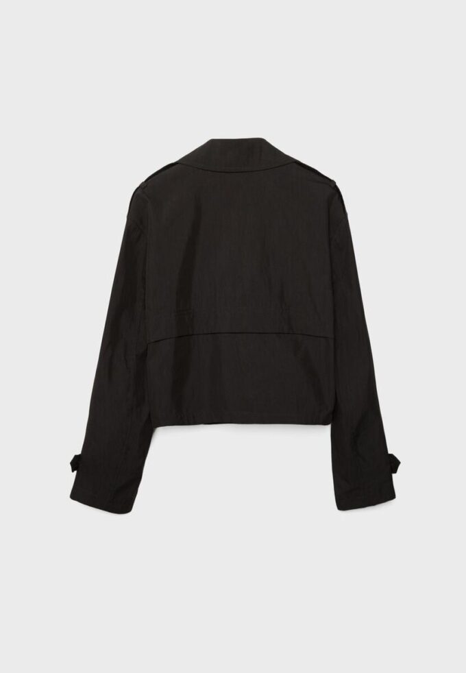 Short Double-Breasted Trench Coat