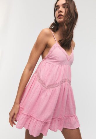 Short Dress with Lace Detail