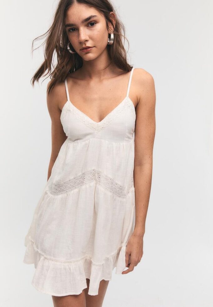 Short Dress with Lace Detail Short Dress with Lace Detail