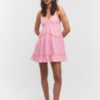 Short Dress with Lace Detail
