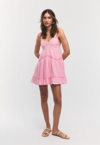 Short Dress with Lace Detail