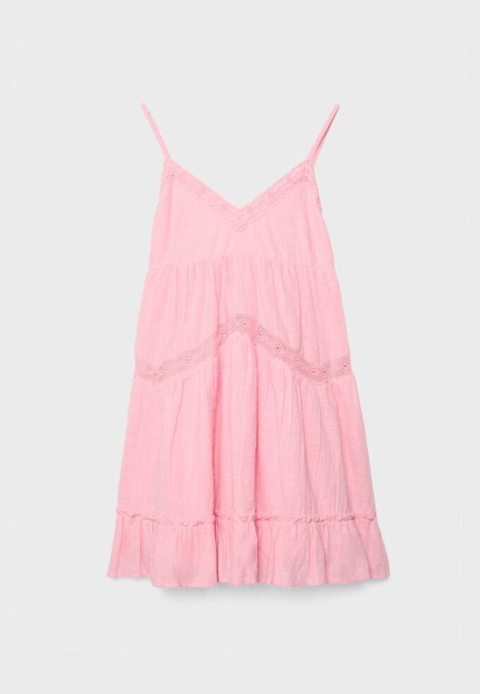 Short Dress with Lace Detail