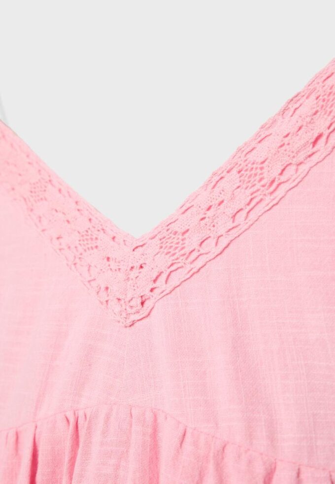 Short Dress with Lace Detail