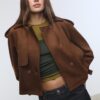 Short Faux Suede Trench Coat Short Faux Suede Trench Coat