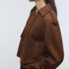 Short Faux Suede Trench Coat Short Faux Suede Trench Coat