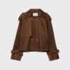 Short Faux Suede Trench Coat Short Faux Suede Trench Coat