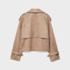 Short Faux Suede Trench Coat Short Faux Suede Trench Coat
