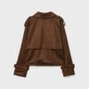 Short Faux Suede Trench Coat Short Faux Suede Trench Coat