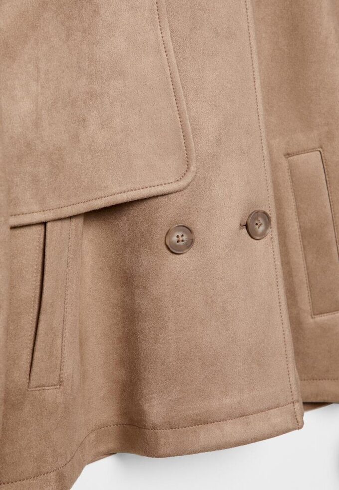 Short Faux Suede Trench Coat Short Faux Suede Trench Coat