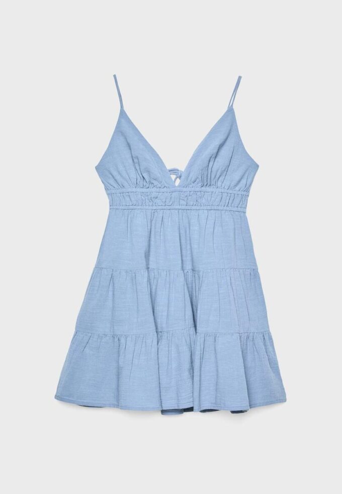 Short Flowing Dress with Tied Detail at the Back Short Flowing Dress with Tied Detail at the Back