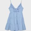 Short Flowing Dress with Tied Detail at the Back Short Flowing Dress with Tied Detail at the Back