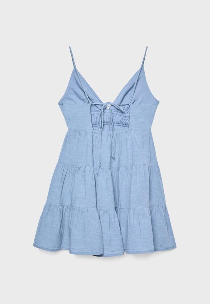 Short Flowing Dress with Tied Detail at the Back Short Flowing Dress with Tied Detail at the Back