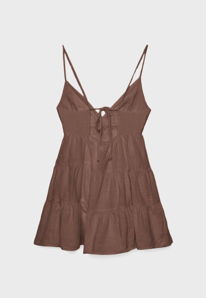 Short Flowing Dress with Tied Detail at the Back Short Flowing Dress with Tied Detail at the Back