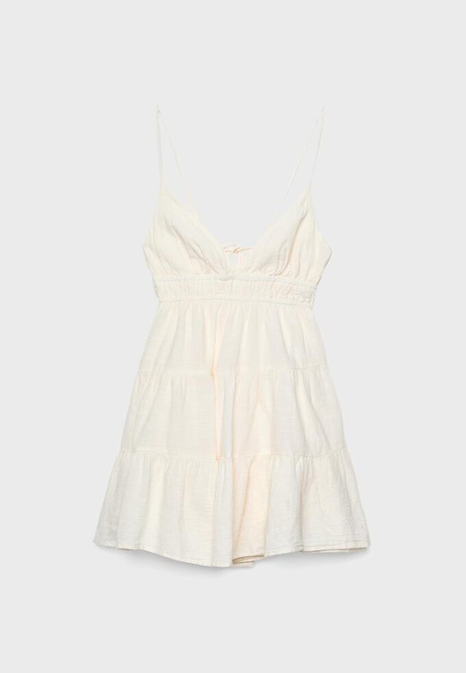 Short Flowing Dress with Tied Detail at the Back Short Flowing Dress with Tied Detail at the Back