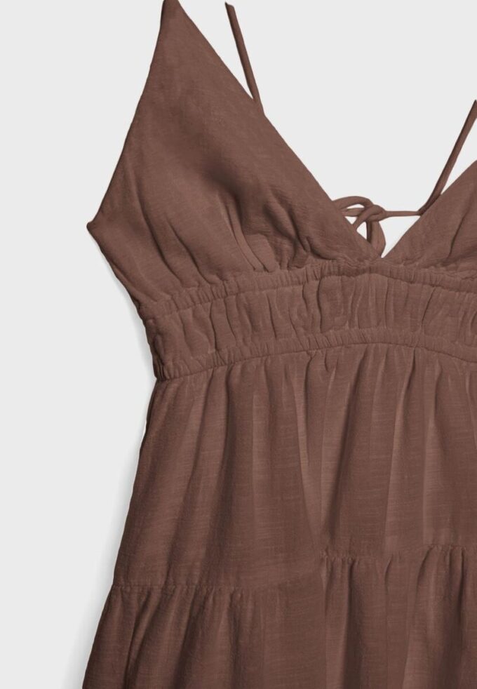 Short Flowing Dress with Tied Detail at the Back Short Flowing Dress with Tied Detail at the Back