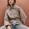 Short Flowing Trench Coat with Belt Short Flowing Trench Coat with Belt