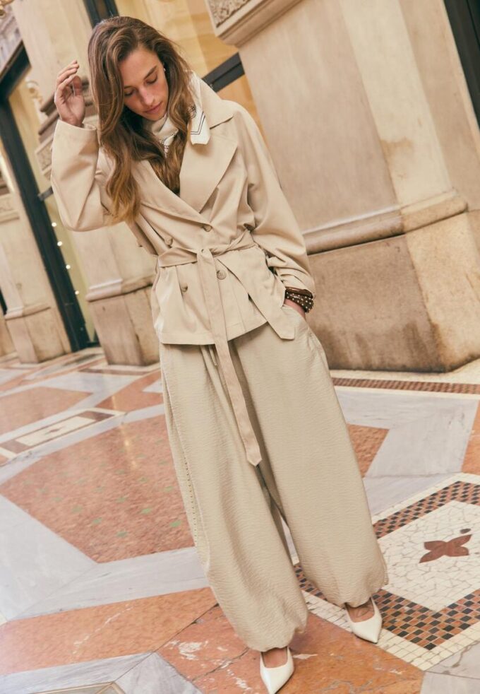 Short Flowing Trench Coat with Belt Short Flowing Trench Coat with Belt