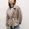 Short Flowing Trench Coat with Belt Short Flowing Trench Coat with Belt