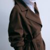 Short Flowing Trench Coat with Belt Short Flowing Trench Coat with Belt