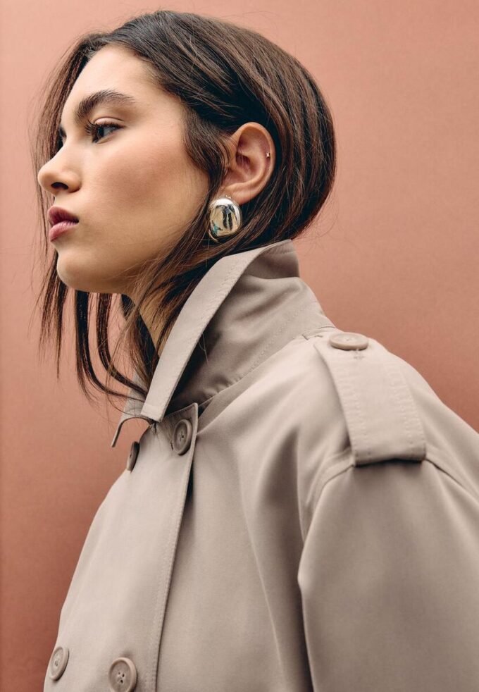 Short Flowing Trench Coat with Belt Short Flowing Trench Coat with Belt