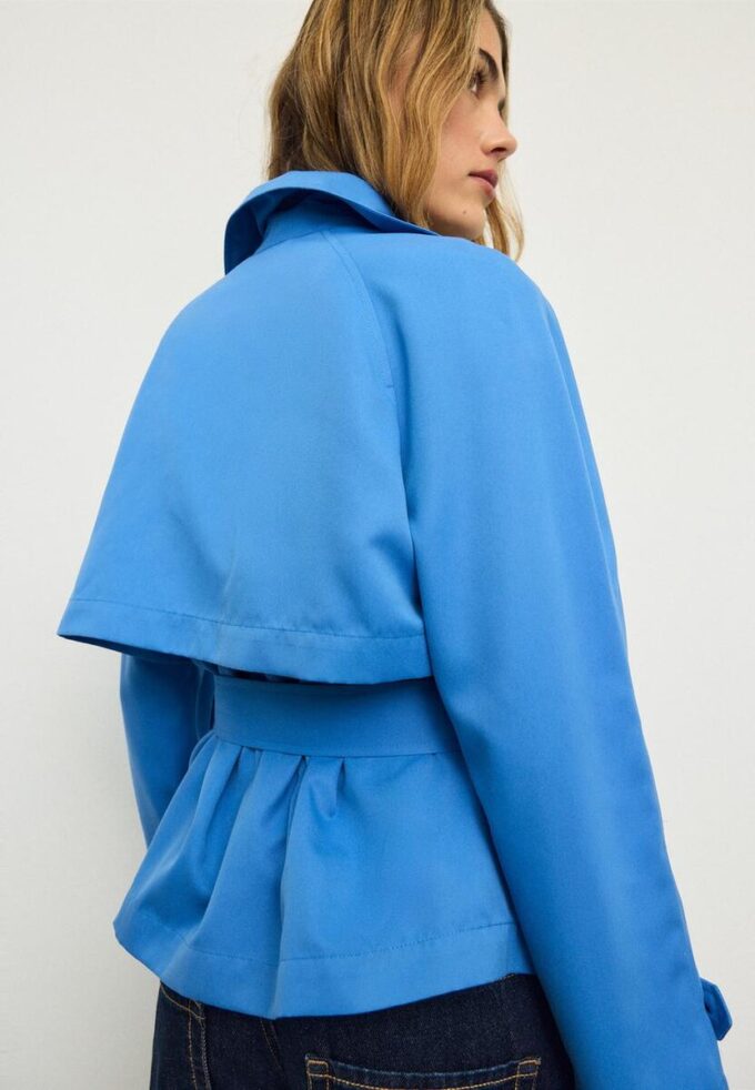 Short Flowing Trench Coat with Belt Short Flowing Trench Coat with Belt