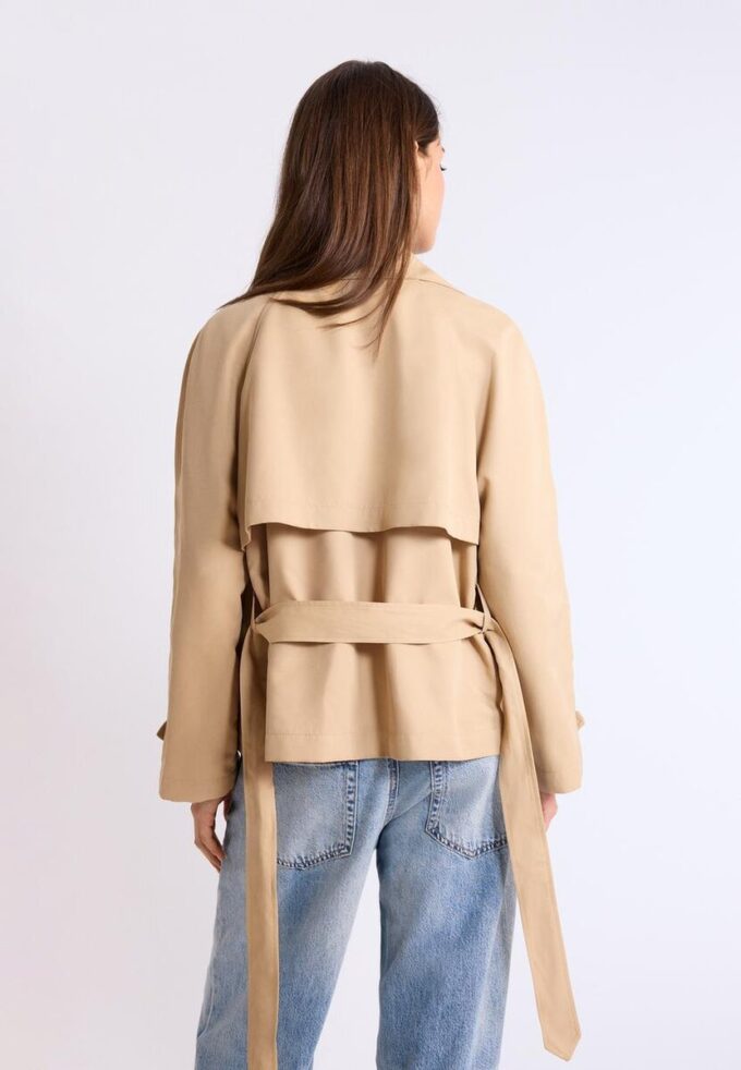 Short Flowing Trench Coat with Belt Short Flowing Trench Coat with Belt