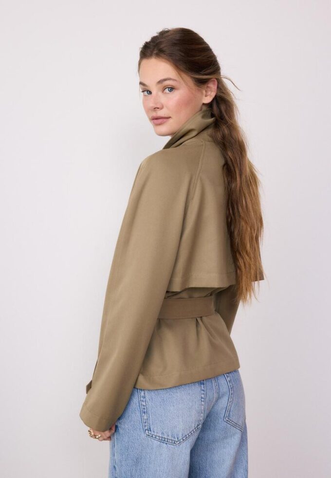 Short Flowing Trench Coat with Belt Short Flowing Trench Coat with Belt