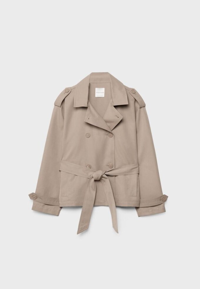 Short Flowing Trench Coat with Belt Short Flowing Trench Coat with Belt