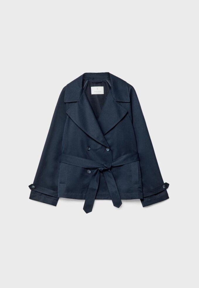 Short Flowing Trench Coat with Belt Short Flowing Trench Coat with Belt