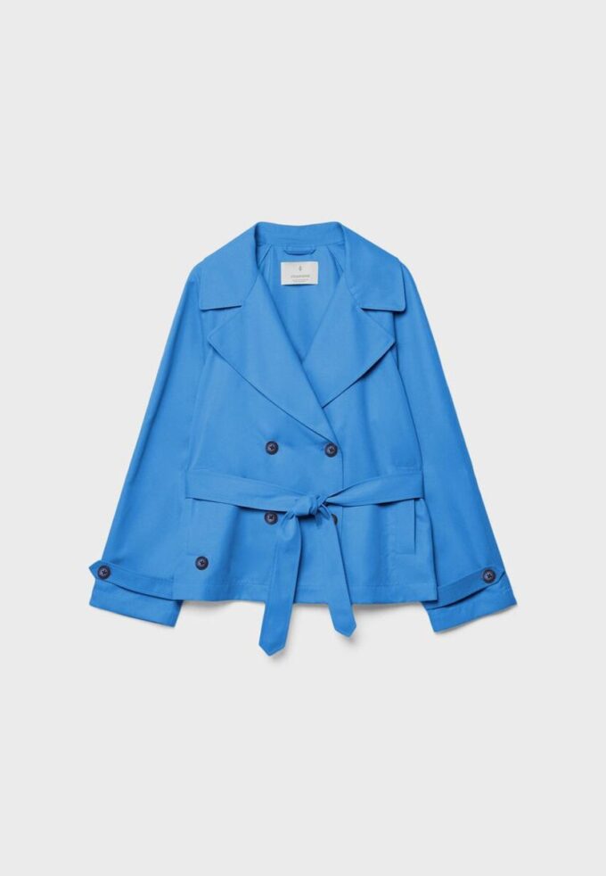 Short Flowing Trench Coat with Belt Short Flowing Trench Coat with Belt