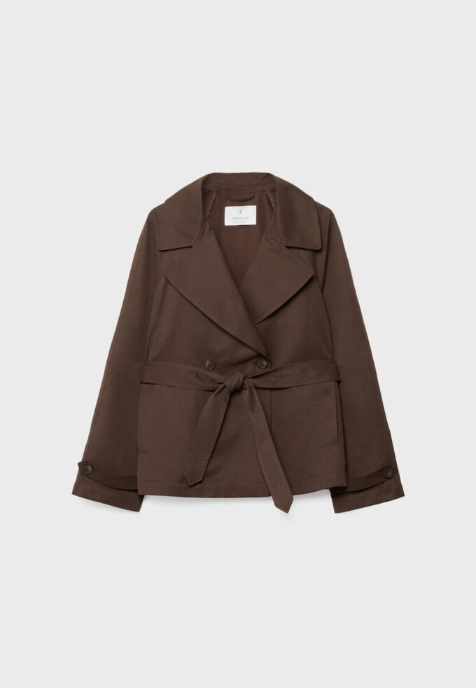 Short Flowing Trench Coat with Belt Short Flowing Trench Coat with Belt