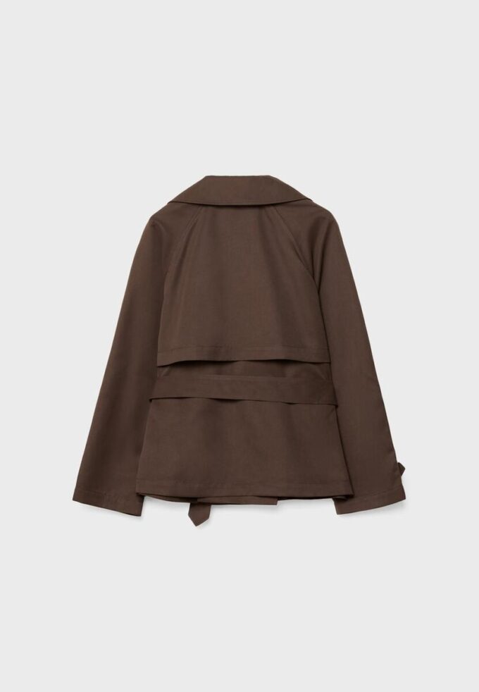 Short Flowing Trench Coat with Belt Short Flowing Trench Coat with Belt