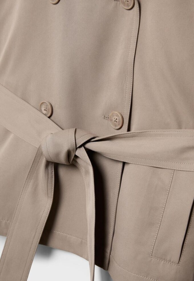 Short Flowing Trench Coat with Belt Short Flowing Trench Coat with Belt