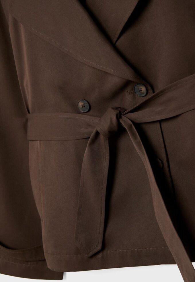 Short Flowing Trench Coat with Belt Short Flowing Trench Coat with Belt