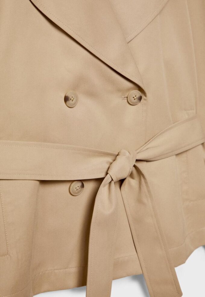 Short Flowing Trench Coat with Belt Short Flowing Trench Coat with Belt